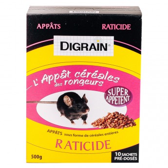 Digrain l’Appât Céréales des Rongeurs Raticide (150 gr)