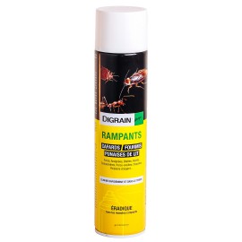 Produit spray Anti  insectes Anti cafards, anti punaises de lit, fourmis et autres rampants Digrain Rampants (500 ml) -